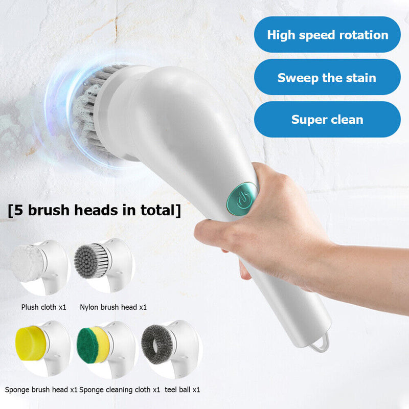 5 Heads Multi-functional Electric Cleaning Brush Room Cleaning Convenient Fast
