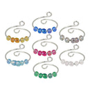 7PCS Stress Creativity Anxiety Ring Beaded Jewelry Rotate Beads Rings, E1G9