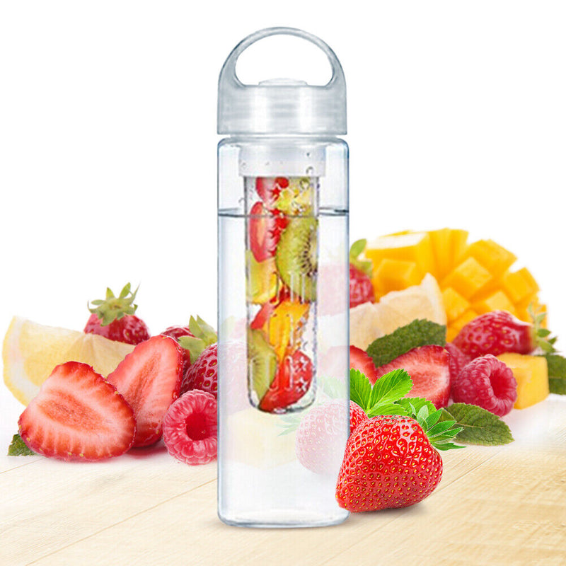 700ml Leakproof Water Bottle Plastic Soak Fruit Outdoor Drinkware (White) Newly