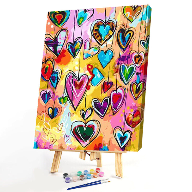 Painting By Numbers DIY Love Heart Canvas Oil Wall Picture for Living Room Kit