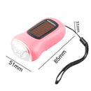 Hand Crank Solar Dynamo Torch Lamp Outdoor Emergency LED Flashlight (pink)
