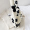 Animal Pattern Shoulder Underarm Bag Women Plush Top-handle Handbag (1)