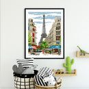 Partial Embroidery Kits Paris Street 14CT Counted Needlework Home Decoration