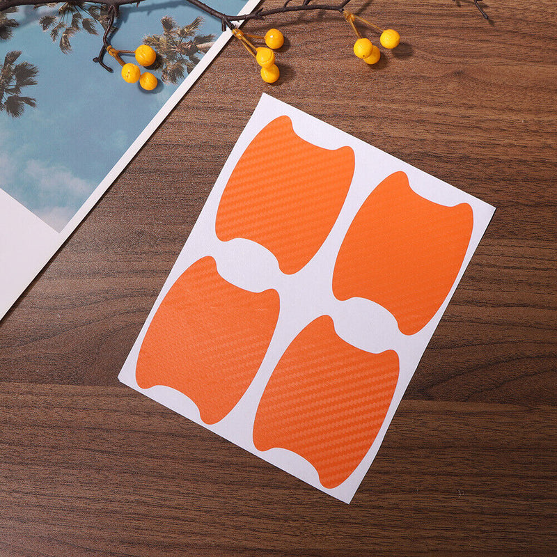 4pcs/set Carbon Fiber Car Door Handle Cup Outdoor Protector Door Bowl Stickers