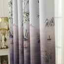 Pastoral Printed Blackout Curtains Window Blinds Drapes Living Room Decor