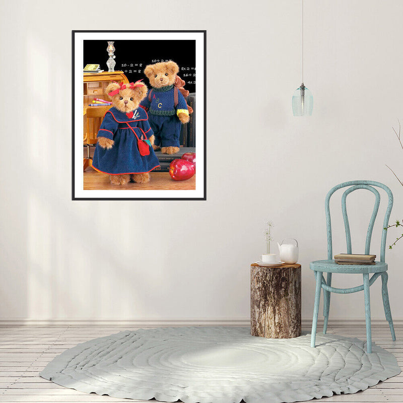 5D Diamond Painting College Bear Full Round Mosaic Picture Art Home Decor