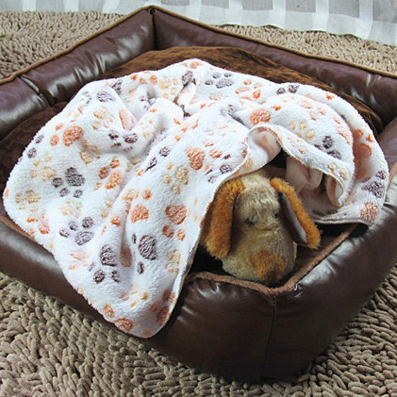 WARM Pet Blanket Touch Soft Warm Dogs Cat  Bed Blanket Mat(White) (60x40)