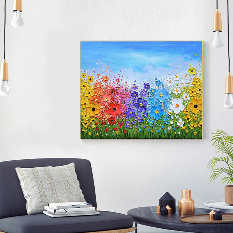 Frameless Oil Paint By Numbers DIY Flower Picture Craft for Home Living Room
