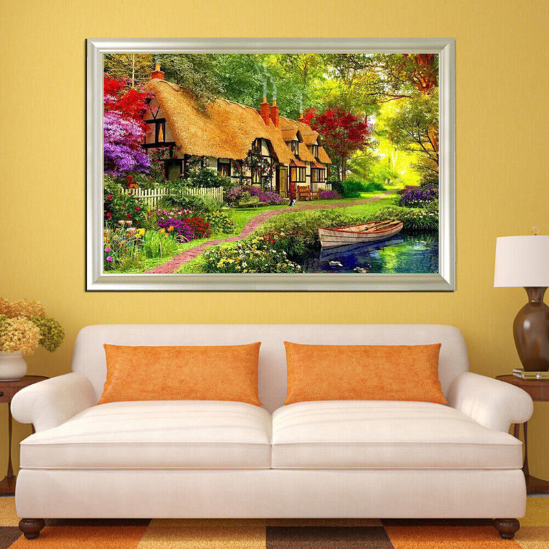 Garden Bungalow Diamond Paintings Hanging Rhinestone + Canvas 5D Diamond DIY Painting