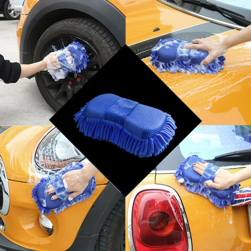 2x Microfibre Wash Ultra Soft Car Cleaning Dusting Washing Glove Noodle Sponges