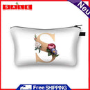 Cosmetic bag/toiletry bag, motif: Alphabet, flowers, 22 x 13 cm
