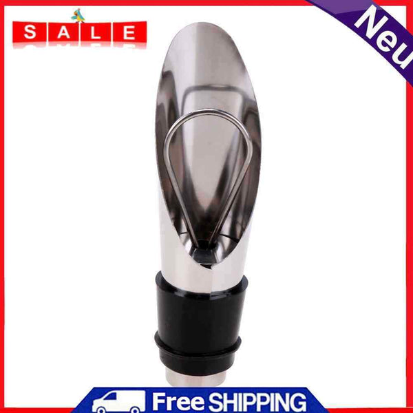 2 in 1 Stainless Steel Red Wine Stopper Pour Funnel Fresh Red Wine Stopper Oilsp
