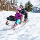 Cartoon PVC Inflatable Skiing Circle with Handle Kids Winter Snow Playing Sled