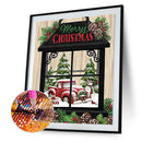 5D DIY Full Drill Round Shape Christmas Car Rhinestone Diamond Drawing for