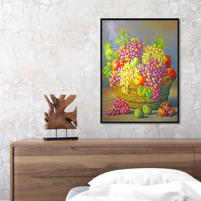 Hand Painted Oil Paint by Numbers DIY Fruit Grape Drawing Wall Decoration Gift