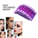 50pcs Eye Shadow Brush Double Sided Beauty Women Makeup Brushes (Purple)