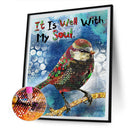 Full Drill Round Diamond Painting Animal English Rhinestones Decors (A5051)