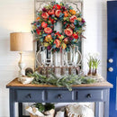 Decor Fall Peony and Pumpkin Wreath Artificial  Doors Wreath Thanksgiving_
