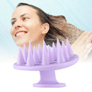 Silicone Shower Hair Washing Comb Brush Head Scalp Massage Brush (Purple) Newly