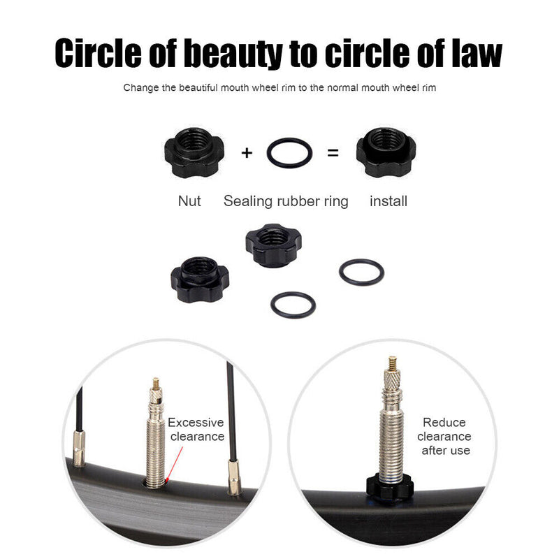 VXM 2pcs/set Mountain MTB Bike Schrader Presta Valve Wheel Converter Nut Rim