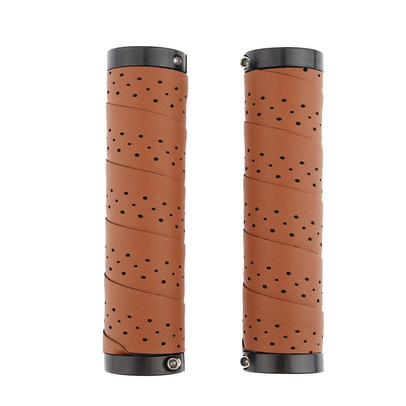 Broadroot Handlebar Grips for Bicycle Handlebars, 2-Piece, Non-Slip Leather Grips