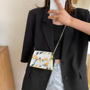 Plant Print Leather Crossbody Bag Women Chain Small Shoulder Handbag (S)