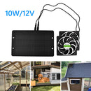 10W 12V Solar Panel Fan Kit Waterproof Dual Exhaust Fan for Office Greenhouse