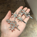 Women Pentagram Headwear Star Shiny Metal Hairgrip Rhinestone Crystal Hair Clip