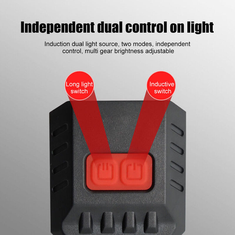 LED Smart Wave Sensor Headlamp Waterproof 200lm Clip-on Baseball Cap Head Torch