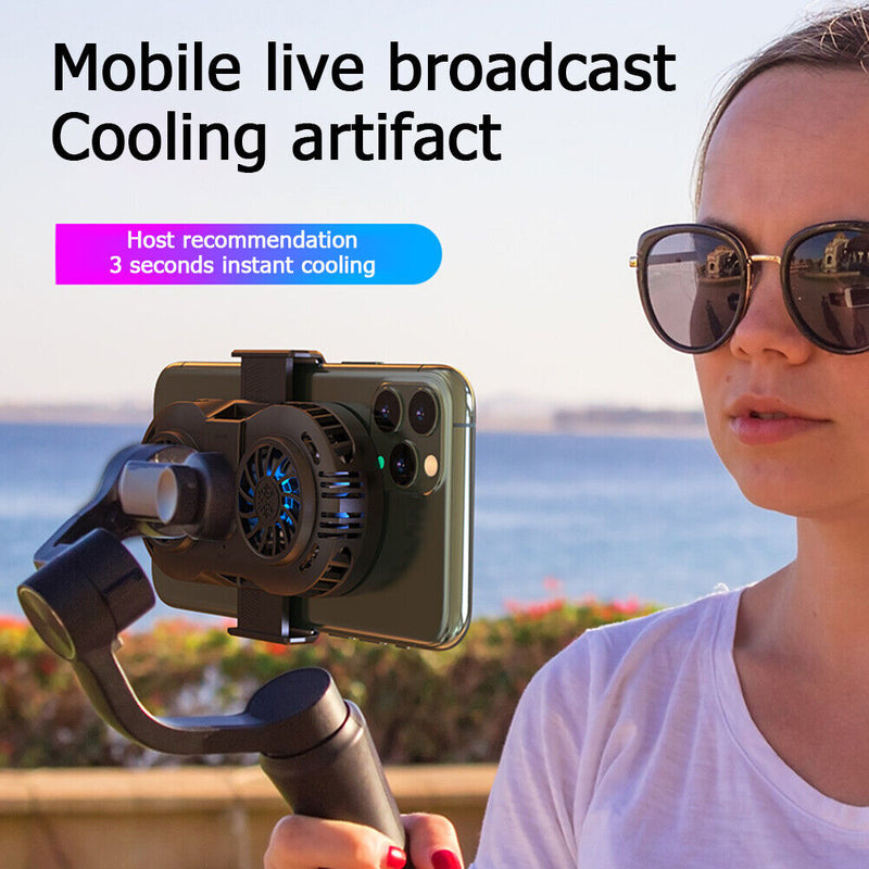 USB Mobile Phone Cooler Radiator Dual Fan Gaming Smartphone Holder Heat Sink