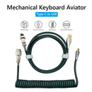 2"" 1 Coiled Aviator Wire Type-C Cable Mechanical Keyboard Aviation Connector