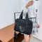 Cute Women Transparent Love Canvas Large Capacity Travel Handbag Shoulder Bags
