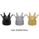 2pcs Bicycle Tire Valve Caps Dustproof Crown Tyre Wheel Stem Cover (Black) Newly