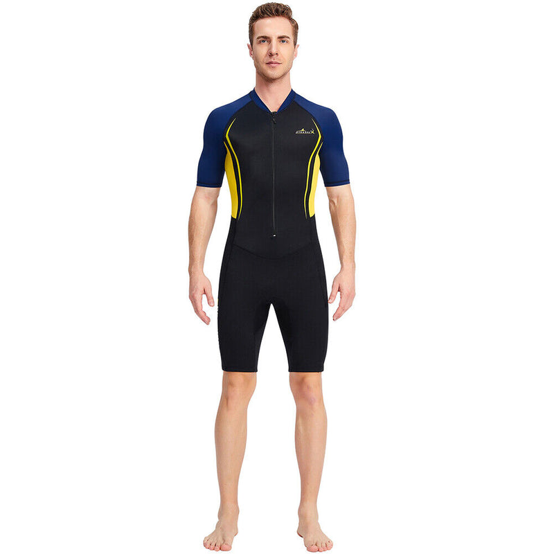 DIVE SAIL Neoprene Scuba Snorkel Swimming Men Body Wetsuits (Yellow L)