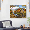 Full Cross Stitch 11CT Autumn Water Mill Counted Embroidery DIY Needlework