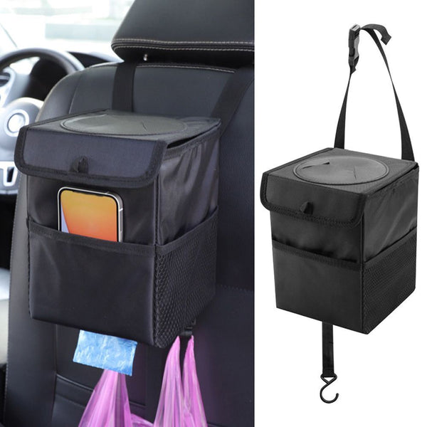 Waterproof Car Trash Can Sundries Holder Auto Storage Bucket Rubbish Bin