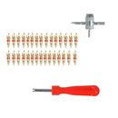 30x Valve Cores with Remover + 4-in-1 Valve Tool Car Bicycle Tire Repair Tools
