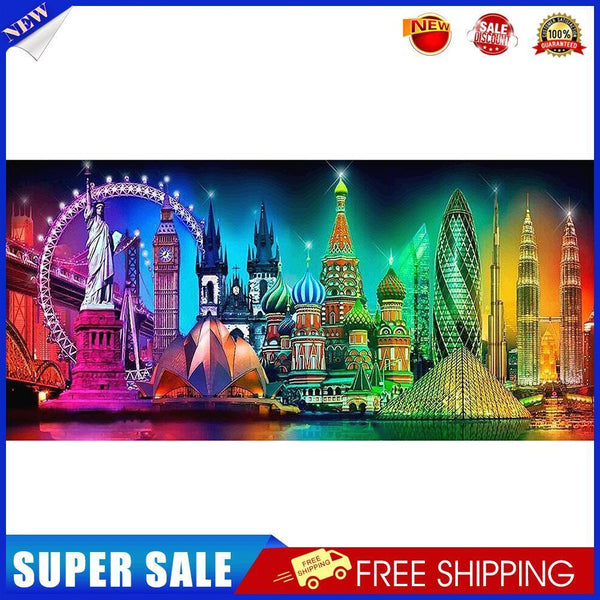 Colorful Famous Buildings Oil Paint By Numbers Kits DIY Handpainted Picture