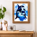 Blue Whale Oil Paint By Numbers Kits Canvas Picture Wall Art DIY Craft Gift