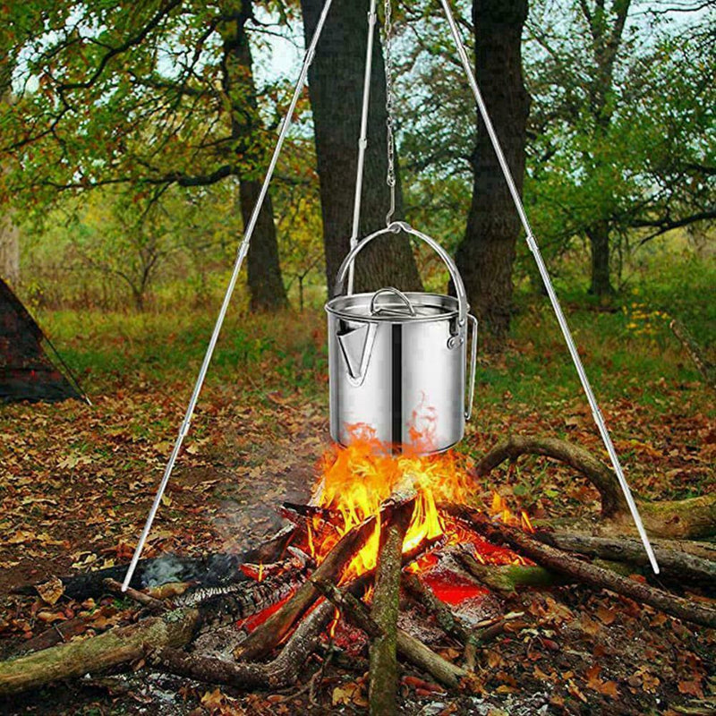 1.2L Steel Outdoor DIY Picnic Camping Cooking Hanging Pot J9S5 Z4U8 F8G0