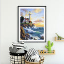 DIY Mosaic Seaside Lighthouse Rhinestone Drawing Full Round Diamond Painting Kit