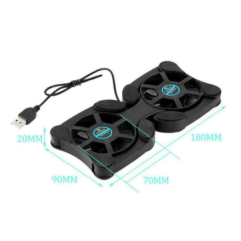 2 Fans USB Cooler Cooling Pad Stand Radiator For 7''-15'' Notebook Laptop W1M7