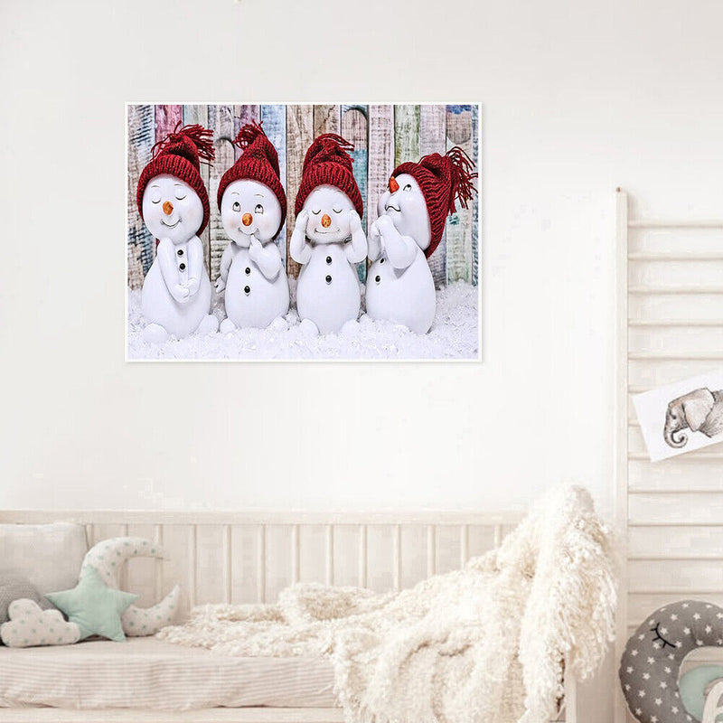 Oil Paint By Numbers Picture DIY Drawing Painting Snowman Baby Drawing on C