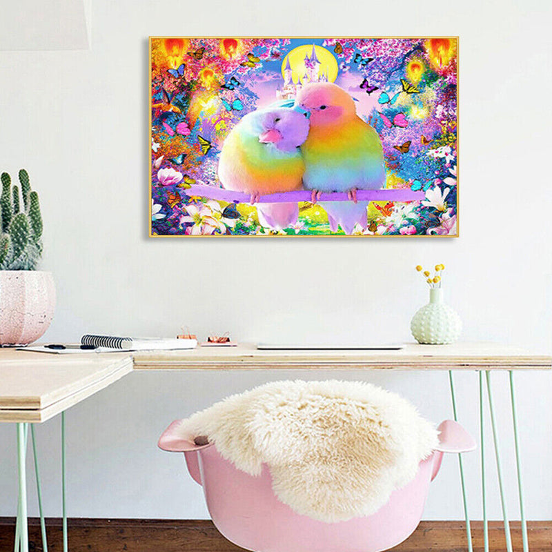 5D DIY Canvas Full Drill Color Parrot Diamond Painting Rhinestone Picture Crafts