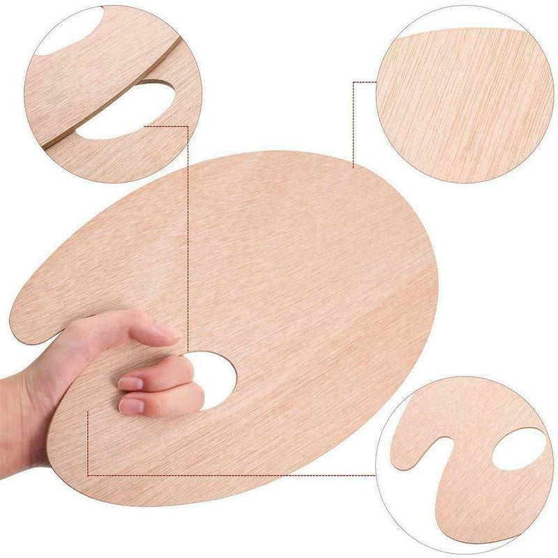20*30cm Wooden Band With Oval Color Palette Art Painting Board Color Mixer K6D3