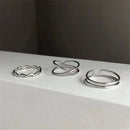 Sliver Color Jewelry Minimalist Trendy Geometric Women Ring Set Punk Ring