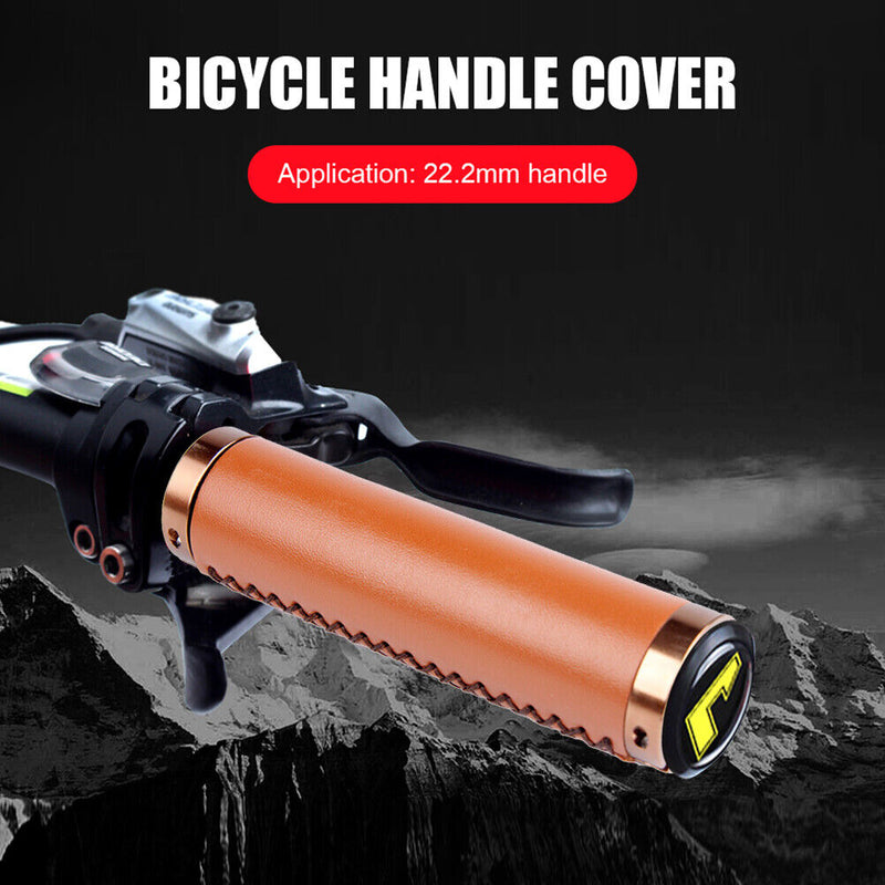 2x Bicycle Handlebar Cover Retro Soft PU Road Bike Lock Handle Grip (Brown)