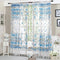 4pcs Peony Curtain Living Room Bedroom Home Door Window Curtain (Blue)