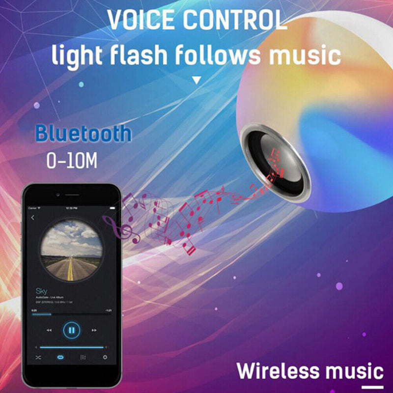 40W E27 Bluetooth Music Ball Lights Colorful RGB Ceiling Lights Audio Bulb Lamp