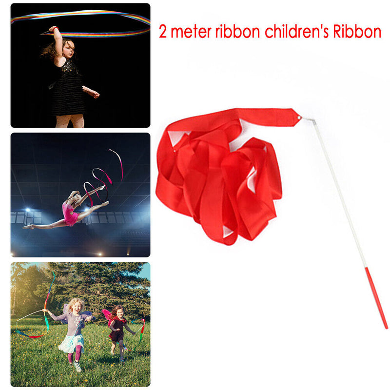 #A 2m Gym Dance Ribbons Training Art Ballet Streamer Rhythmic Equipment for Kids